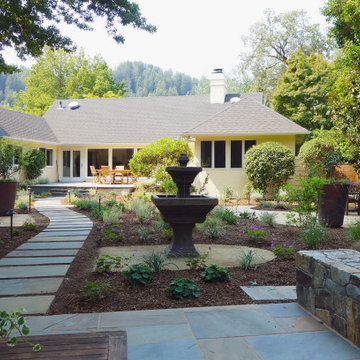 Ross, CA Backyard Redesigned to Replace the Lawn and Leaky Pool
