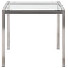 Fuji Table, Stainless Steel, Clear Glass