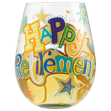 "Happy Retirement" Stemless Wine Glass by Lolita