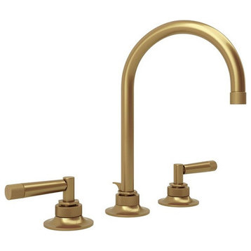 Rohl Michael Berman Graceline 1.2 GPM Deck Mounted Lavatory Faucet, French Brass