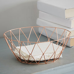 Copper Geometric Wire Bowl - Decorative Bowls