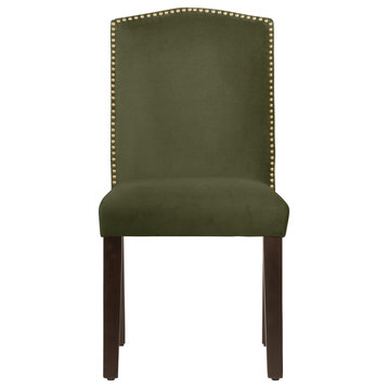 Powell Nail Button Camel Back Dining Chair, Regal, Green