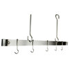 Handcrafted 48" Offset Hook Ceiling Bar w 12 Hooks Stainless Steel