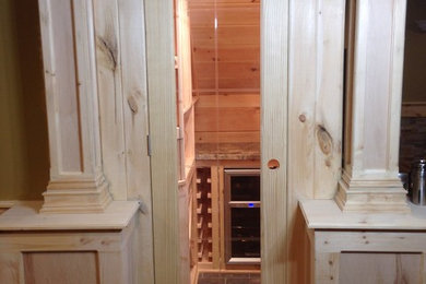 Inspiration for a rustic staircase remodel in Bridgeport
