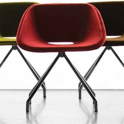 Red Swivel Dining Chair by B&T - Dining Chairs
