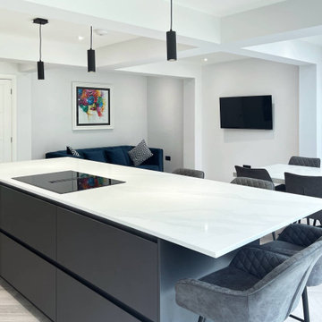 Contemporary light and stratus grey kitchen