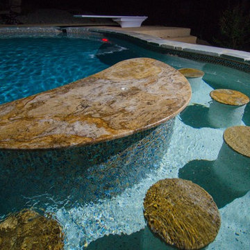 Golden Sparkle Granite Pool Bar