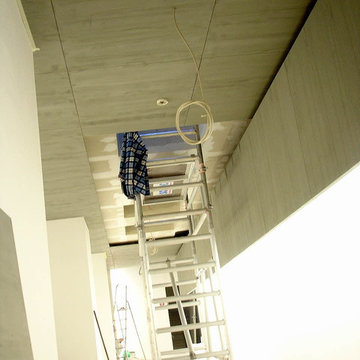Enduit fin sur panneaux MDF, façon béton vu