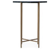 Nigella Square Marble and Metal Side Table, Green