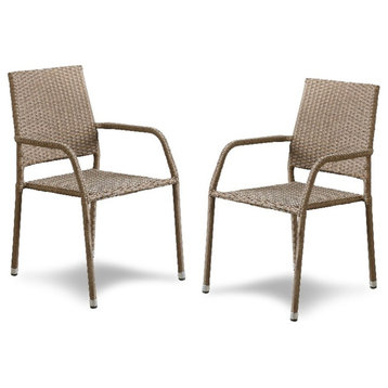 Muse & Lounge Co. Duduk Set of 2 Outdoor PE Wicker / Rattan Natural Chairs