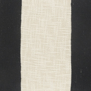 Tri-Stripe Black and Ivory Fringe Pillow
