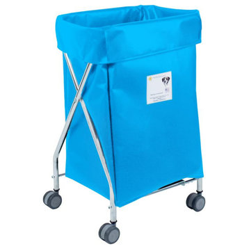 Narrow Collapsible Hamper with Electric Blue Vinyl Bag