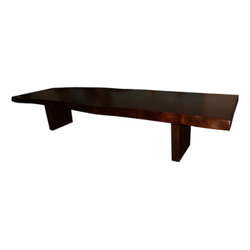 #2363 Live Edge Solid Wood Slab Dining Table: 157.5”L x 47.2”-51”Variable Width