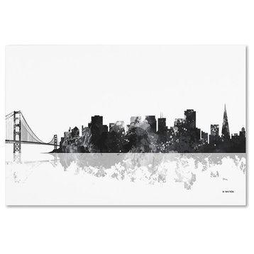 Marlene Watson 'San Francisco California Skyline BG-1' Canvas Art, 22"x32"