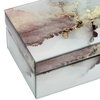 Wood, 8X5 Abstract Box, Beige/Gold