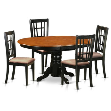5-Piece Kitchen Table Set, Dining Table With 4 Wood Kitchen Chairs