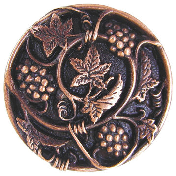 Grapevines Knob Antique Brass, Antique Copper