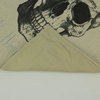 Beige Cotton Gothic Skull Happy Halloween Table Runner 14 x 72 inch