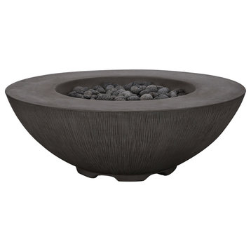 Pyromania Shangri-La Concrete Fire Bowl, 41", Charcoal Gray, Natural Gas