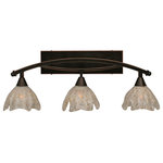 Toltec Lighting - Toltec Lighting 173-BC-755 Bow - Three Light Bath Bar - Shade Included.IS THIS A CHAIN HUNG FIXTURE?: NoWarranty: 1 YearAssembly Required: YesBackplate Length: 16.00* Number of Bulbs: 3*Wattage: 100W* BulbType: Medium* Bulb Included: No