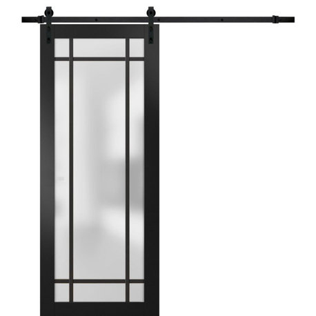 Sturdy Barn Door 18 x 84 | Planum 2112 Matte Black  | 6.6FT