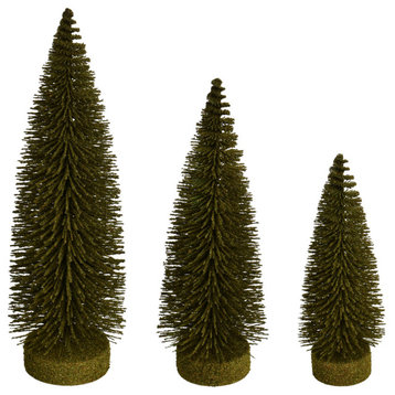 Vickerman Ls190790 7"-9"-11" Green Oval Pine Artificial Christmas Tree, Set of 3