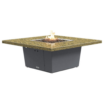 Square Fire Pit Table, 56x56, Propane, Santa Cecillia Granite, Gray