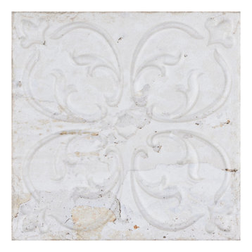 Aevum Ceramic Wall Tile, White Ornato