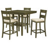 Loft Square Counter Height Dining Table and 4 Chairs Set