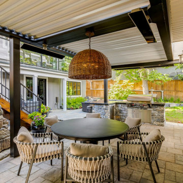 South Calgary StruXure Adjustable Pergola over Outdoor Kitchen
