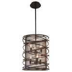 CWI Lighting - Darya 6 Light Up Chandelier With Brown Finish - Providing ample lighting for your daily needs, the Darya 6 Light Chandelier is one you can also count on for your depth and texture design requirements. This up chandelier features a cylindrical drum shade measuring 15 inches in diameter. The layered look of mesh and cage-like metal helps diffuse light that is bold yet soft, straightforward yet dramatic. Feel confident with your purchase and rest assured. This fixture comes with a one year warranty against manufacturers defects to give you peace of mind that your product will be in perfect condition.