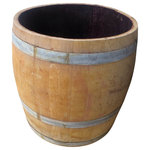 Master Garden Products - Extra Tall Wine Barrel Planter for Tree or Shrub Planting, 26"H x 26"W - All colors shown on the pictures may vary because these are made from used wine barrels, each one is different as we get them.