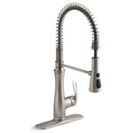 Kohler - Kohler Bellera Semiprofessional Kitchen Sink Faucet, Vibrant Stainless - Distinguished by an elegant silhouette, this Bellera pull-down faucet brings professional-level style and performance into home kitchens. The high-arch spout with an industrial-inspired spring coil design swivels 360 degrees for a complete field of reach. A three-function sprayhead with touch control pulls down into the sink for powerful cleaning with Sweep spray, or out of the sink to fill pots and pitchers quickly with Boost function.