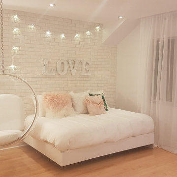 Bedroom white with rose gold