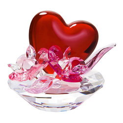 Inviting Home Inc. - Crystal Hearts With Flowers - Decorative Objects And Figurines