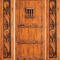 Entry Prehung Door with Two Sidelites, Alder 3-Panel, Speakeasy - Front Doors