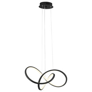 Alexia 25" Abstract Integrated LED Adjustable Pendant, Black - Modern -  Chandeliers - by Buildcom | Houzz