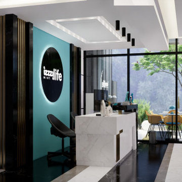 Reception, coworking, aparthotel