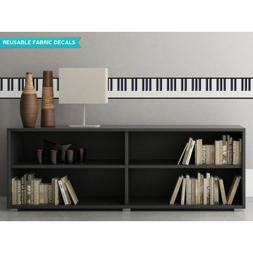 Piano Wall Border Fabric Wall Decal, Set of 2, 25"x7" Sections