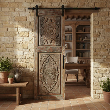 Armoires and Carved Barn Doors Collide in This Edgy California
