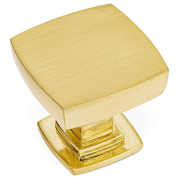 [10-PACK] Cosmas 5232BB Brushed Brass Square Contemporary Cabinet Knob