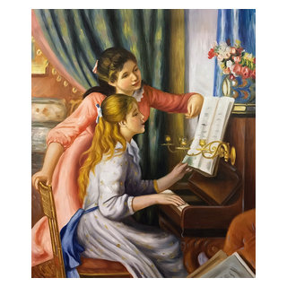 Young Girls at the Piano - Modern - Paintings - by overstockArt