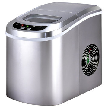 Costway Sliver Portable Compact Electric Ice Maker Machine Mini Cube 26lb/Day