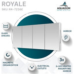 AQUADOM - AQUADOM Royale Medicine Cabinet with Electrical Outlets, LED Magnifying Mirror , 72"x36" - AQUADOM Royale 72"W x 36"H x 5"D