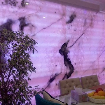 Pink Onyx Kitchen Wall