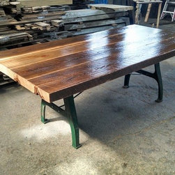 Wood Table Top with Industrial Base - Table Tops And Bases