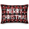 Plaid Merry Christmas 14"x20" Throw Pillow