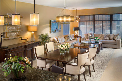 Inspiration for a mid-sized transitional dining room remodel in Columbus