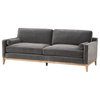 Star International Furniture Stitch & Hand Parker 86" Fabric Sofa in Gray