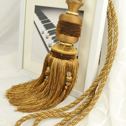 7 Colors QYM31 Polyester Curtain Tassel Tie Backs in Brown Color - Window Treatment Accessories